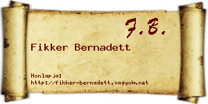 Fikker Bernadett névjegykártya